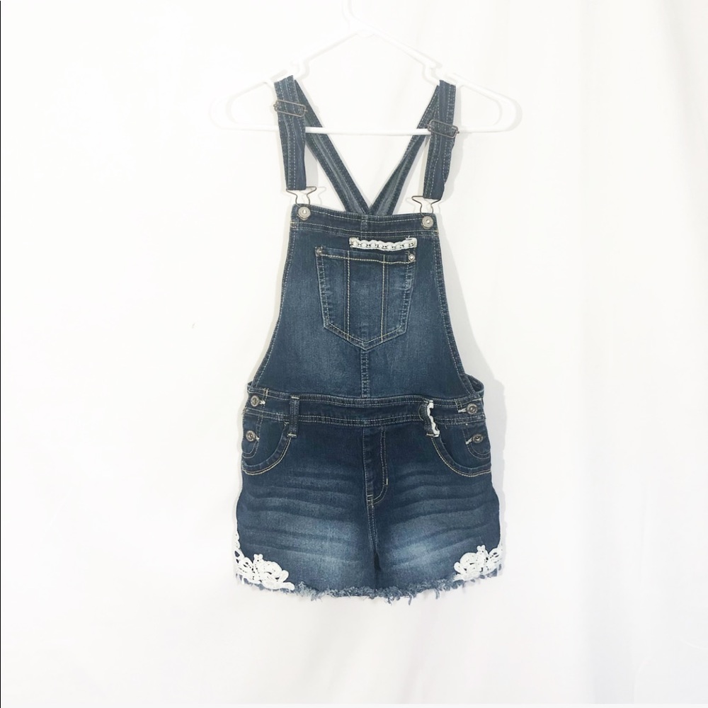 DARK DENIM SHORTS OVERALL